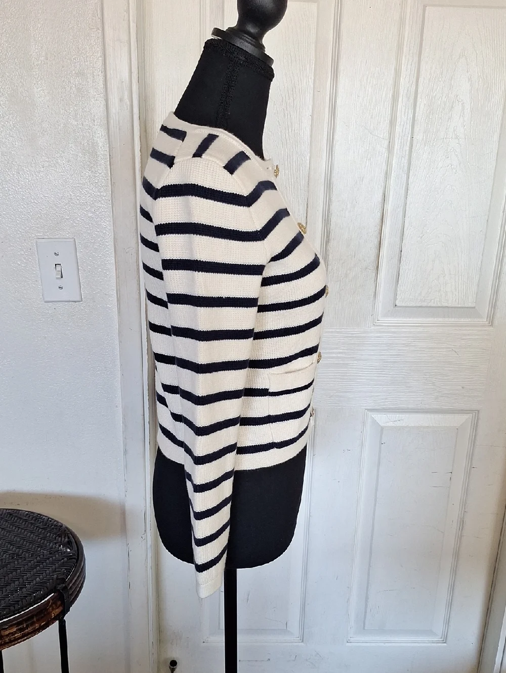 JCrew Women XS J.Crew Emilie sweater lady jacket in stripe